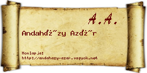 Andaházy Azár névjegykártya